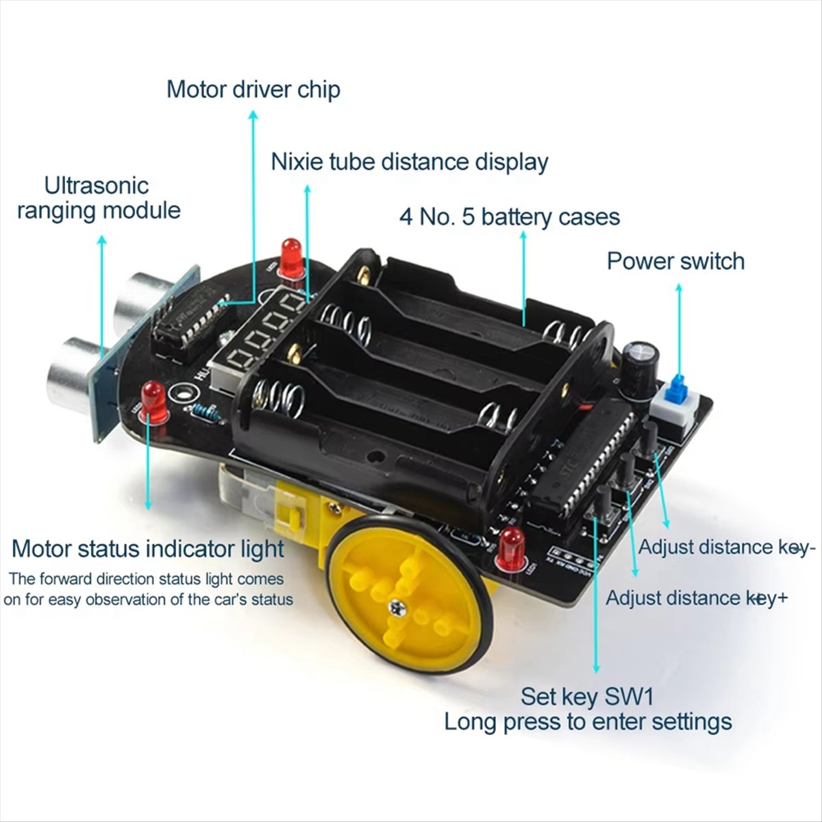 Diy Robot Electronics Kit - A40I Car DIY Electronic Kit 51