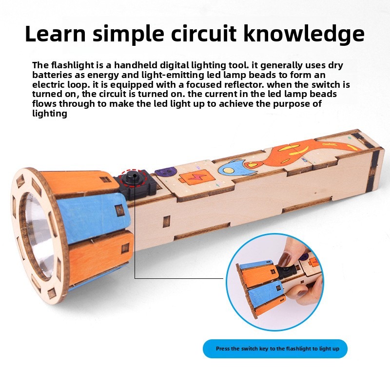 DIY Wooden Flashlight Kit Educ - огляд і ціна Diy Electronics Projects For Kids