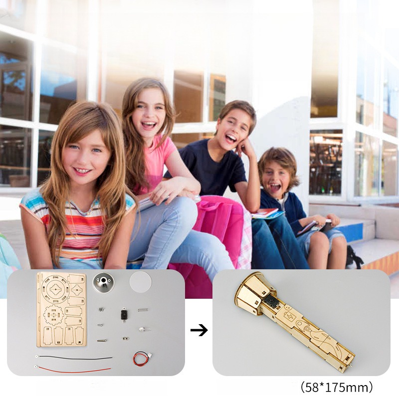 DIY Wooden Flashlight Kit Educ - огляд і ціна Diy Electronics Projects For Kids