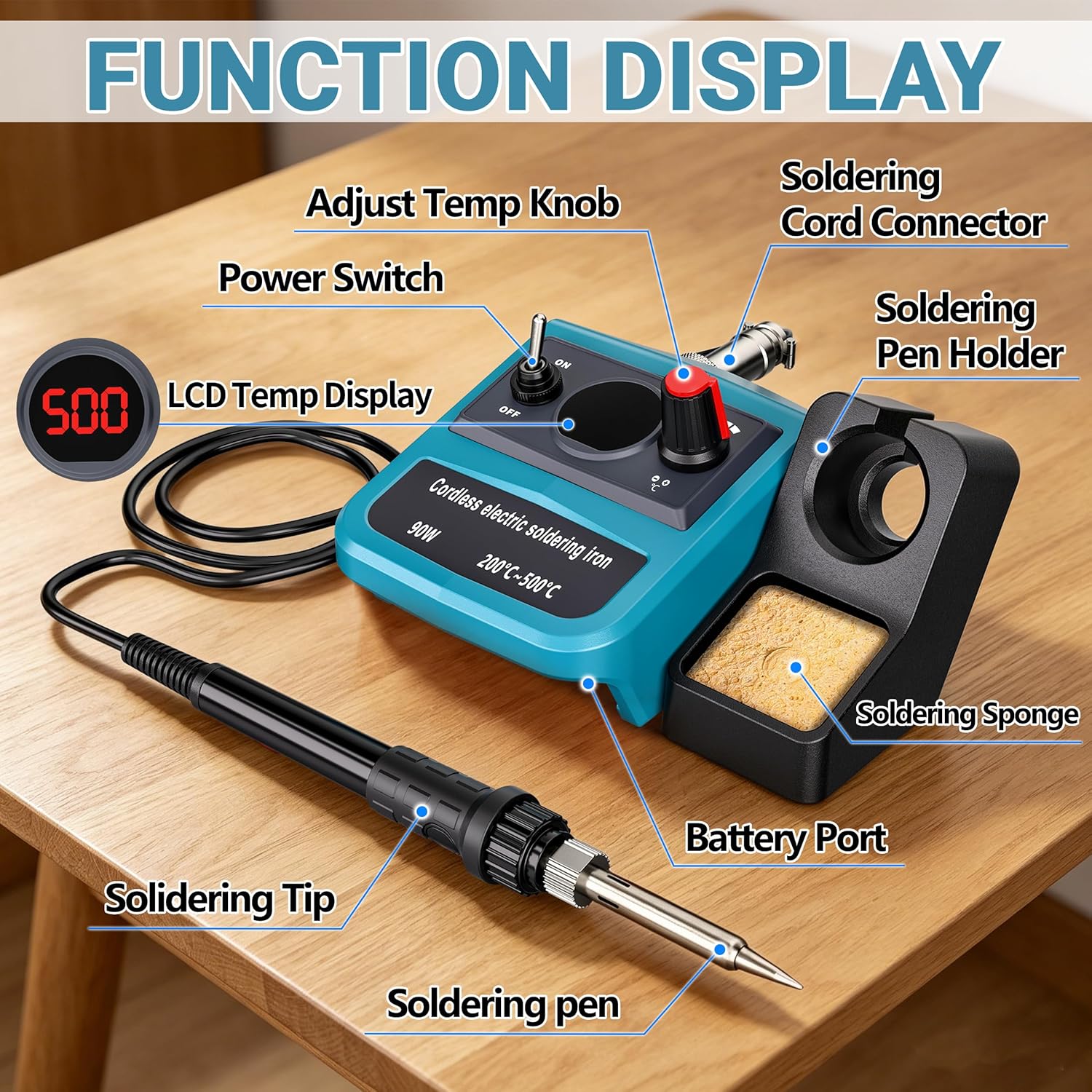 90W LED Digital Cordless Solde - огляд і ціна Diy Electronics Tools