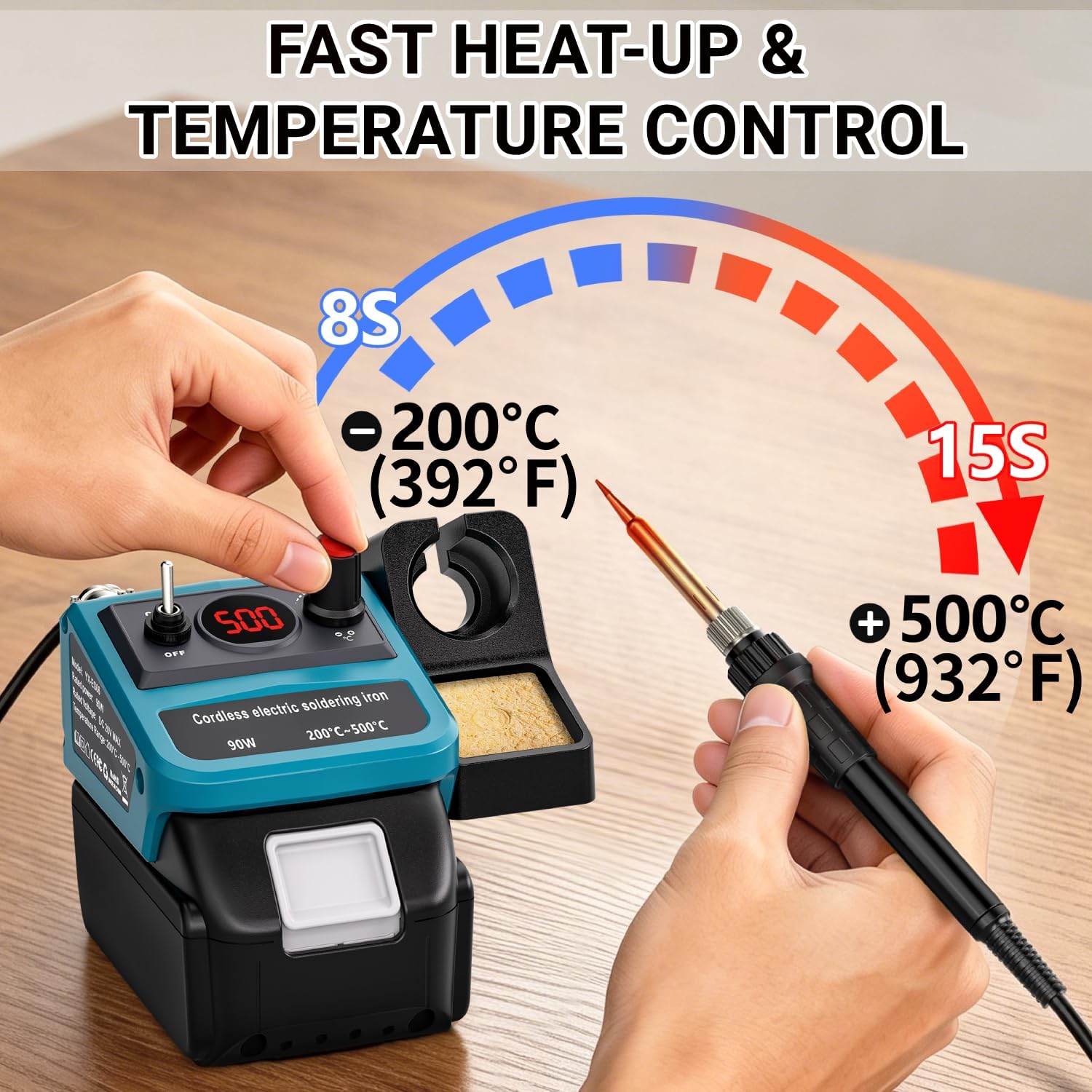90W LED Digital Cordless Solde - огляд і ціна Diy Electronics Tools