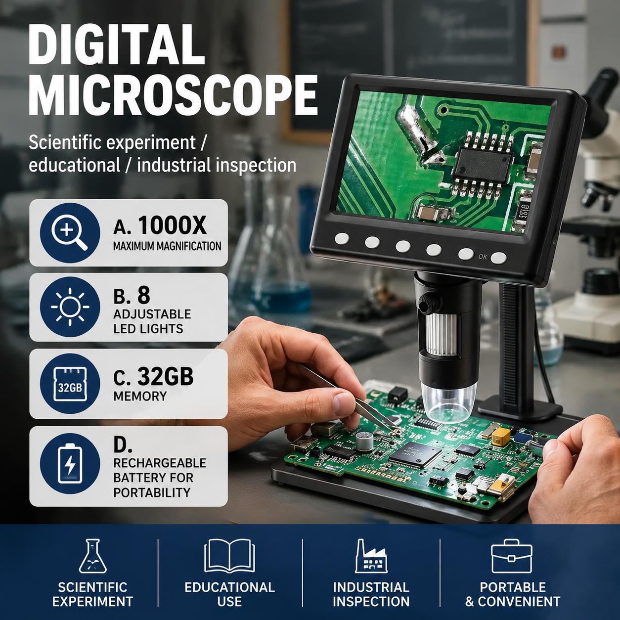 Inspection Microscope 1000x Ma - огляд і ціна Diy Electronics Microscope