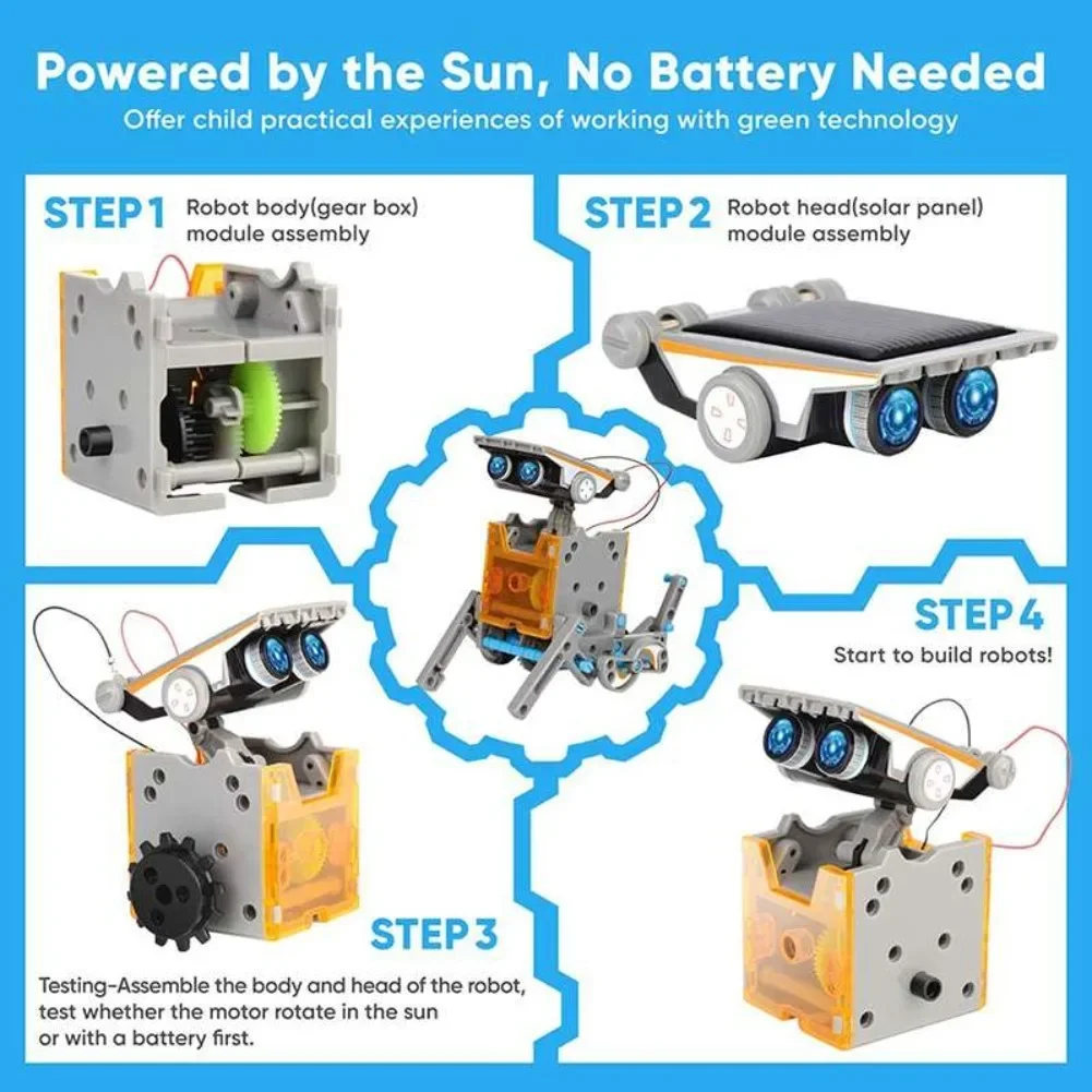 13 in 1 Solar Powered Robot Sc - огляд і ціна Diy Robot Electronics Kit